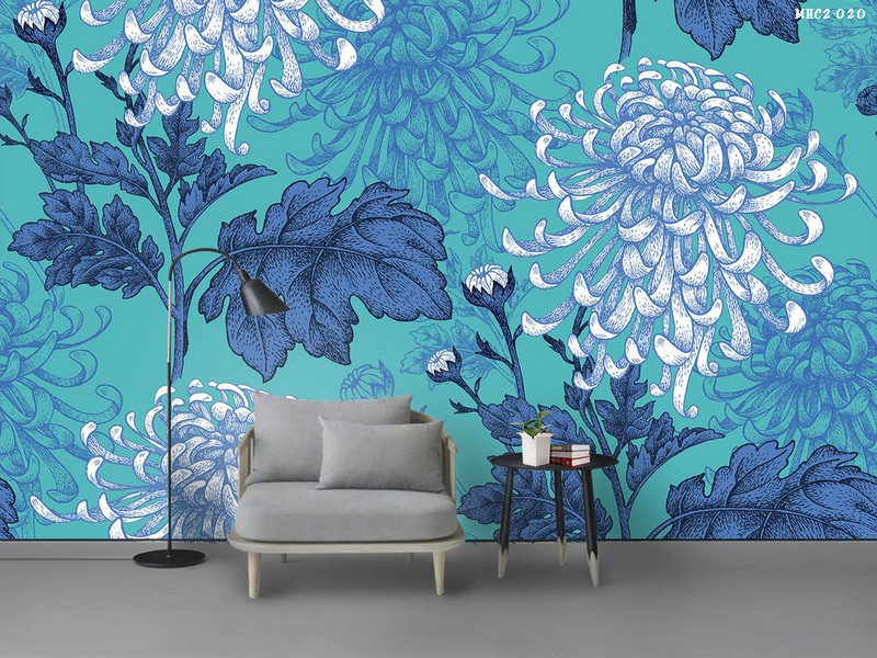 Tranh hoa cúc xanh MHC2-020